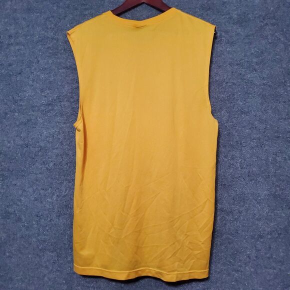 Vintage Nike Shirt Mens Large Yellow Mesh Tank Top Center Swoosh Silver Tag Y2K - Picture 5 of 12